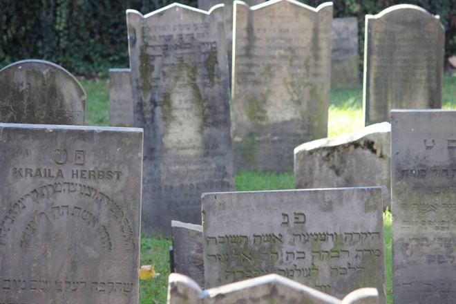 Historic gravestones at Chestnut Street Cemetery